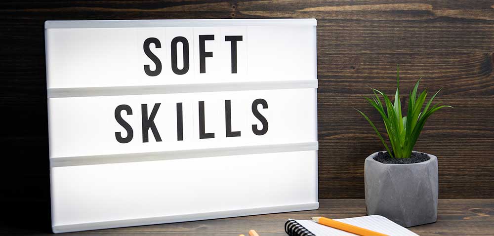 Soft Skills concept. Text in lightbox